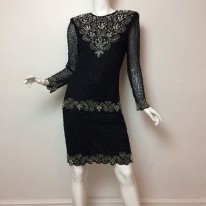 Laurence Kazar Beaded Cocktail 🍸 Holiday Dress XS